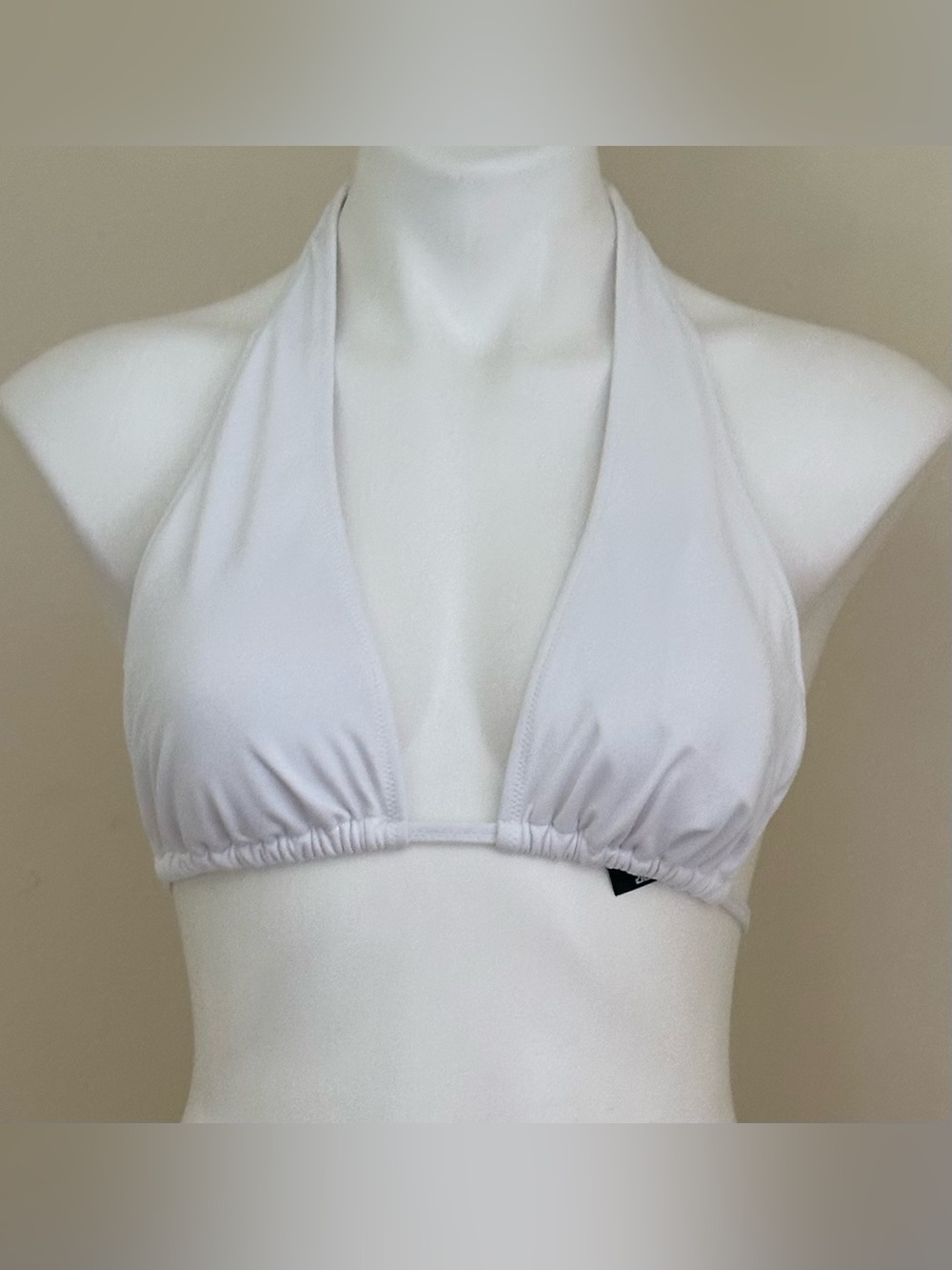 PINK Victoria's Secret NWT White Halter Tie In Back Triangle Bikini Sz XL